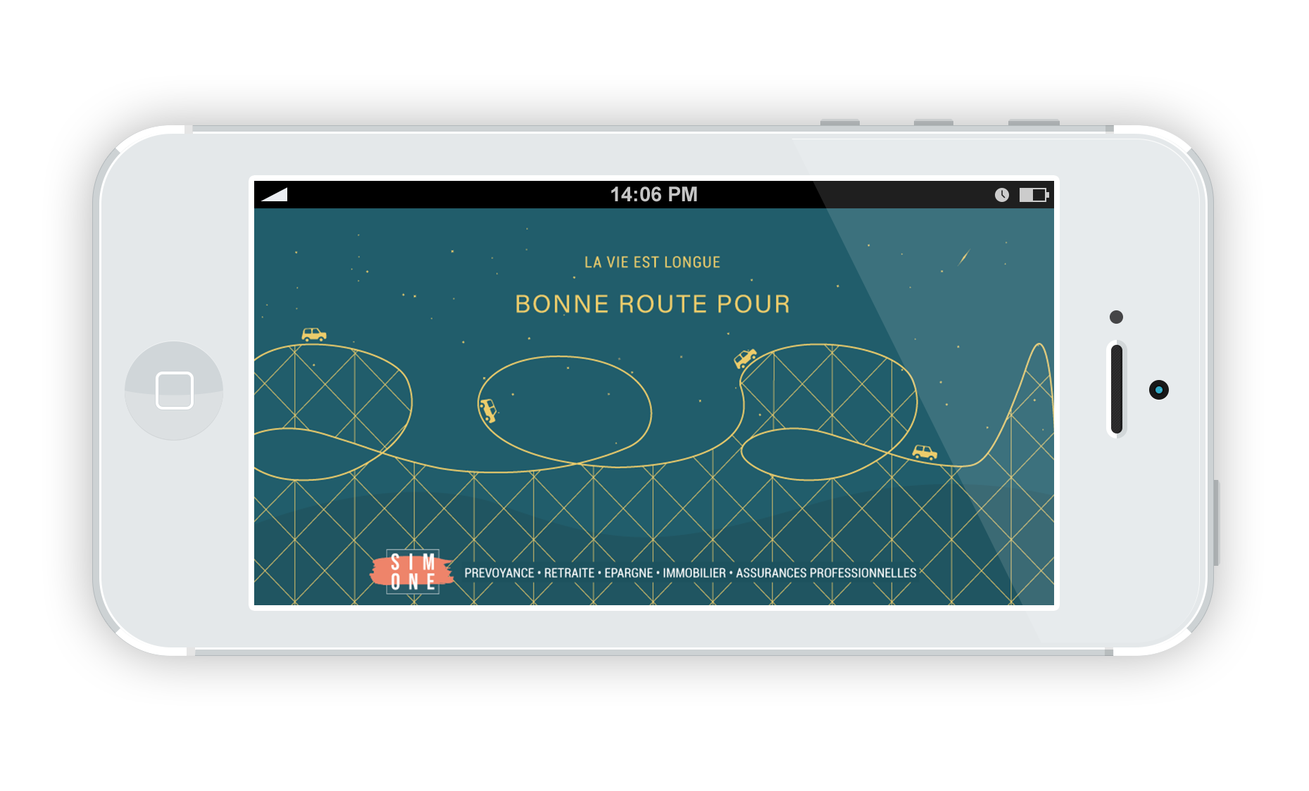 1 mobile dont la page affichée représente une carte de bonne année 21