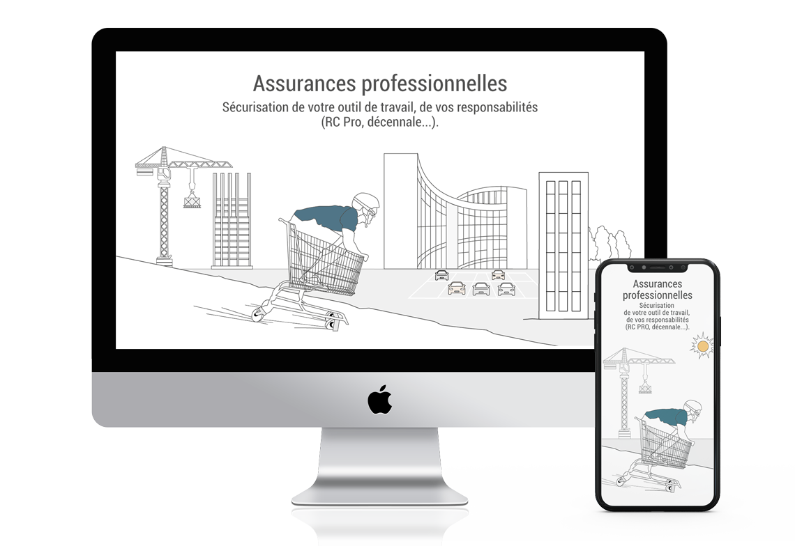 1 page web dédiée aux assurances des professionnels.