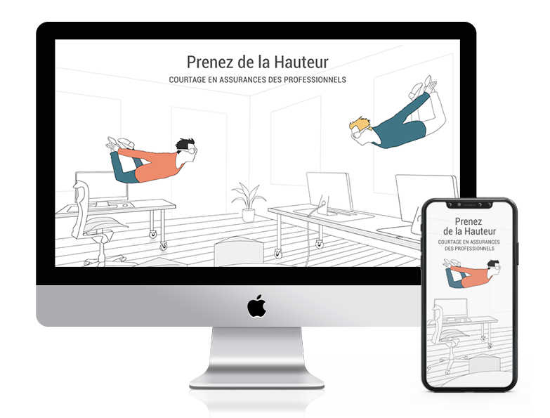 Graphiste print et web. Page du site web de l'entreprise de couratge