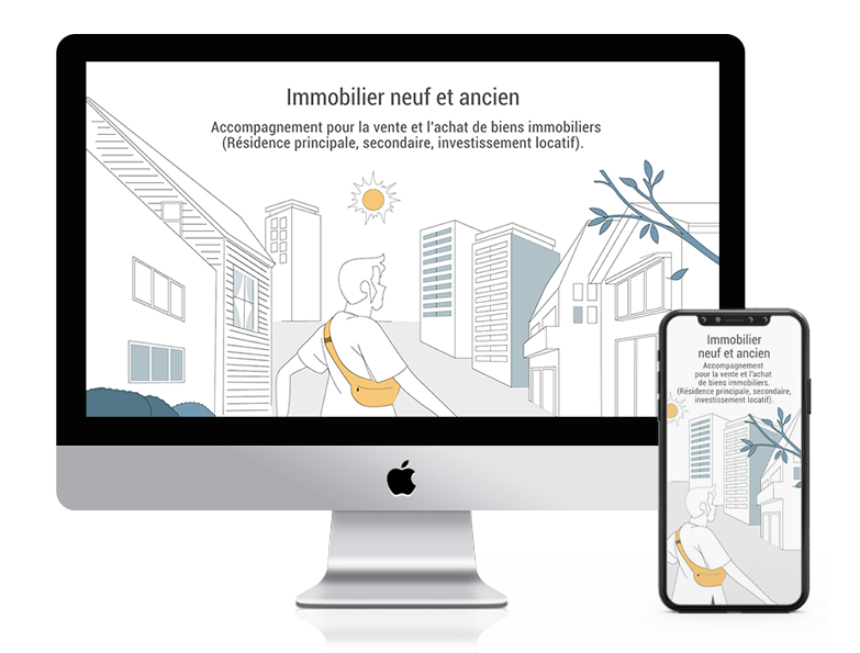 Page du site web de l'entreprise de courtage créée par graphiste ,print et web