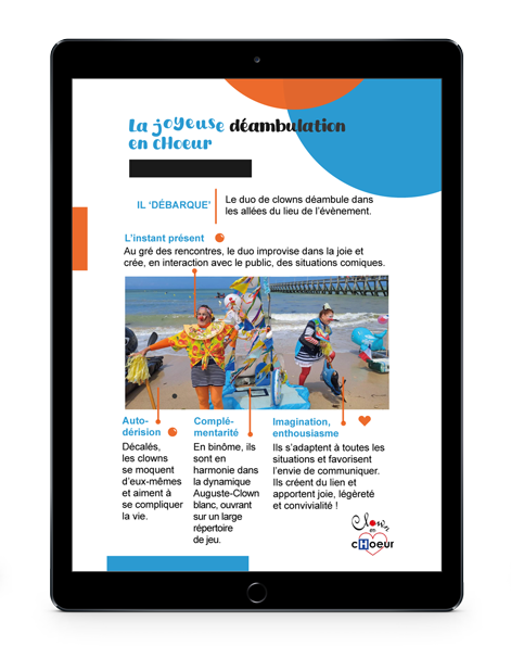 Graphiste print & web. a créé une fiche produit intitulée 'les joyeuses déambulations.